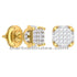 Micro Pave 18K Gold Plated 3D 5A Cubic Zirconia Men Women Cluster Stud Earrings